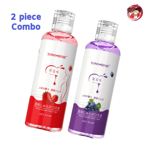 TONO HIME Strawberry & grape – 2 Flavor Combo Water-Based Personal Lubricant Gel